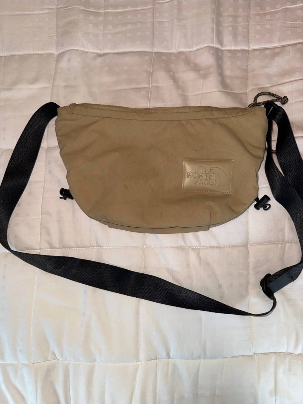 The North Face Tan and Black Belt Bag with Adjustable Strap